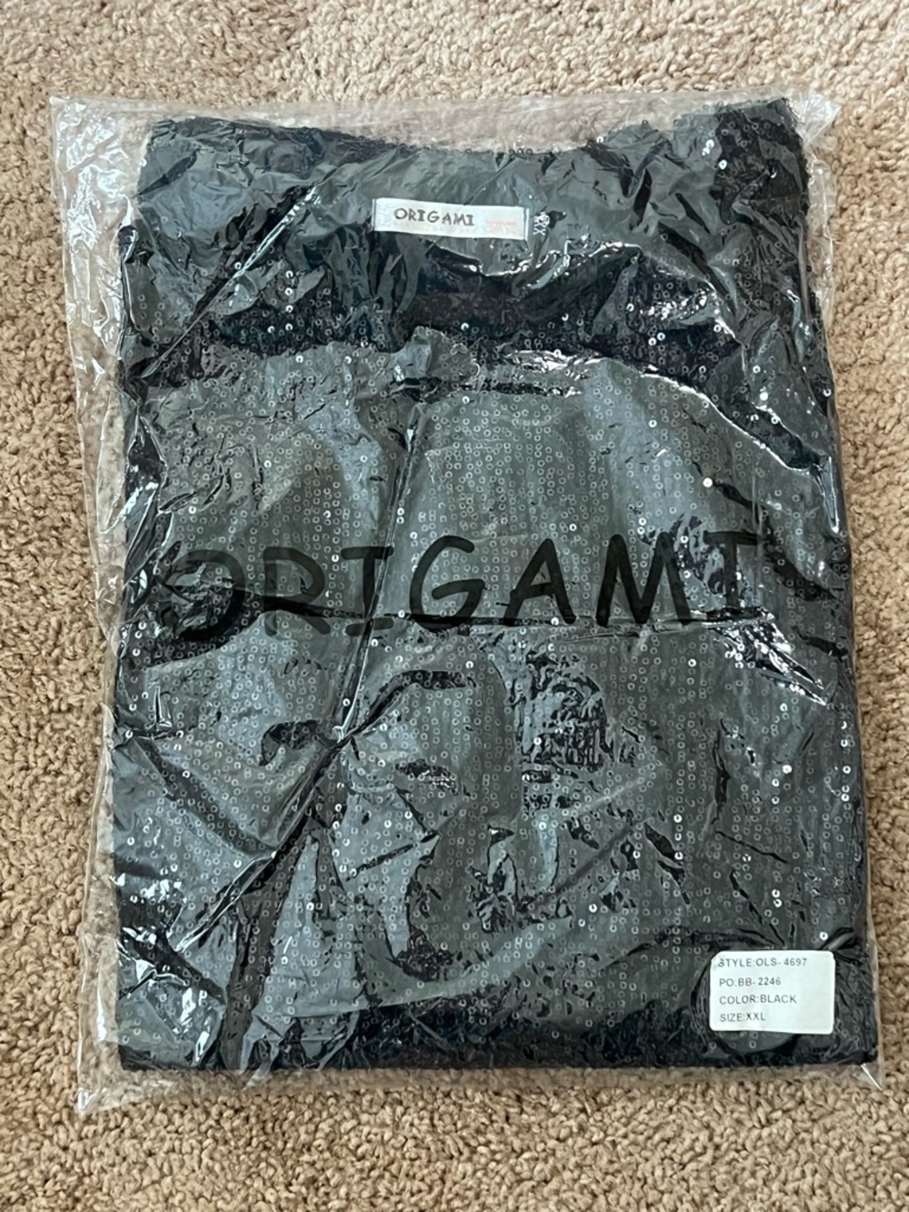 Origami by Vivien Black Sequin Layered Top - Picture 9 of 9